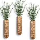 3 Pack Wood Wall Planter  Boho Wall Vase For Hallway Decor And Log Color-a