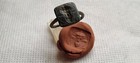 Authentic   Ancient Medieval Byzantine Ring - Image Of Jesus Christ Engraved