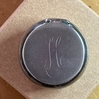 Antique Vintage Pill Box With Monogrammed Lid Silver Plate