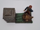 Vintage Mechanical Cast Iron Artillery  Coin  Bank  Book Of Knowledge