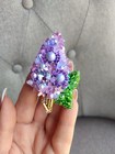 Lilac Flower Handmade Beaded Brooch     An Elegant Statement Piece  A Unique Gift