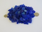 California Sea Beach Glass Surf Tumbled Frosted 1 2 Lb  Blues 100  Pieces