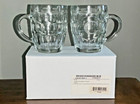 2 New Classic Glass Beer Tankard C Etched Monogram Dimple Beer Mug 18 5 Oz Pair