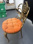 Vintage Kessler Cast Iron Gold Ornate Vanity Chair  p10 
