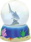 Puzzled Great White Shark Snow Globe - Elegant Sparkly Water Globe With Spark   