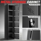 71  Lockable Heavy Duty Metal Storage Cabinet 6 Door   Tall Storage Locker Black