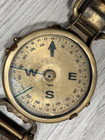 1920 Military Prismatic Compass W guide Wire And Magnifying Lens Brass