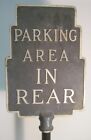 Vintage Funeral Tombstone Parking In Rear Standing Curb Sign Hearse Signage