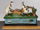 Cast Iron Bunnies Bank Mechanical Coin Bank Still Easter Bunny Gathering Carrots