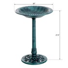 28  Outdoor Pedestal Bird Bath Yard Decor Feeder Planter Resin Rustic