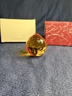 Vintage D  Swarovski   Co  Faceted Topaz amber Crystal Paperweight With Box