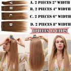 Thick Clip In Real Remy Human Hair Extensions 8 Pieces Full Head Black 12  14 