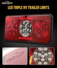 Rectangular Triple Led Trailer Tail Light Rear Stop Turn Rv Camper Motorhome
