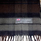 Luxury 100  Cashmere Scarf Made In Scotland Olive Black Brown Plaid Check Unisex