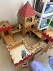 Classic Wooden Castle Set With Horses  Knights  Royalty  Easy Assembly