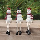 Resin Snowman Shelf Sitters  Set Of 3 By Holiday Peaktm