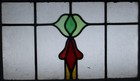 Pretty Floral Midsize Old English Leaded Stained Glass Window
