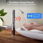 Touchless Bathroom Sink Faucet  Waterfall Automatic Sensor Hands Free Mixer Tap