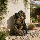 Outdoor 5-tier Water Fountain Cascading Rock Waterfall Fountain With Led Lights