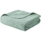 Muslin Blanket 100  Organic Cotton Throw Large For Bed 50  X 60  Dark Green