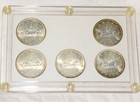 Canada 1965  1 All 5 Type Varieties Silver Dollars Set Au-bu