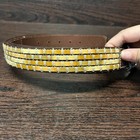 Tommy Bahamas Dress Belt Mens 38 Brown Woven Leather Adjustable Pin Buckle Belt