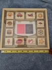 Kids Wooden Rubber Stamp Kit In A Wooden Box Craft Set New
