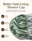 Satin Shower Cap For Women - Waterproof Adjustable Bonnet For Long Hair