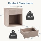 Set Of 2 Modern Nightstand  22 7  Fluted Drawer Wood Bedside Table
