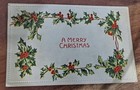 1907 Embossed Holly Christmas Postcard Liberal Il To Benson Il 1c Franklin Stamp