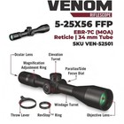 Vortex Optics Venom 5-25x56 Ffp Zero Stop Riflescope 34mm Ebr-7c Moa Ven-52501