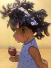 Vintage 1995 Hand Cut   Painted Black Americana Style Little Girl Sign With Tag