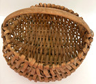 Vtg 9x12  Splint Buttock Gathering Egg Basket Primitive Appalachian Split Oak