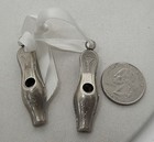 European Scandinavian Sterling Sewing Slipper Shoe Shape Knitting Needle Guards