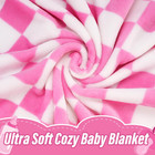 Plush Checkered Baby Blanket For Boys Girls Nursery  30  40  Warm Short Fleec   