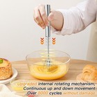 Qukaka Hand Mixer Egg Beater stainless Steel Semi Automatic 12inch  Silver