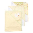 Hooded Towel Set For Newborn Boys And Girls  Soft Terry Towel Set  Pack Of 3    