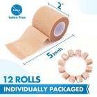 12 Rolls 2 In X 5 Yds Self Adhesive Bandage Wrap Non Woven Vet Medical Tape