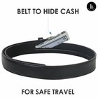 Genuine Leather Men Casual Money Zipper Safe Black Belt M l xl xxl  1 1 4  Wide