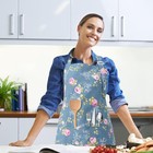 Aprons For Women With Pockets Cotton Linen Cooking Kitchen Baking Soft Durabl   