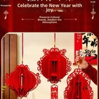 Chinese New Year 2026 Hanging Horse Lantern Flocked Felt Traditional Decor