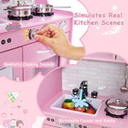Honey Joy Pink Kids Kitchen Playset  Wooden Little Chef Pretend Toy Kitchen Set 
