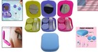 Fashionable 4-pack Compact Contact Lens Cases With Built-in Mirror   Tweezers