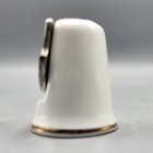 Watsons Rib Mountain Thimble Collectible Fine Bone China Enamel Crest White Gold