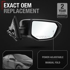 Honda Civic Passenger Side Mirror Replacement - Powered Adjustment  Manual Fo   