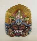 Balinese Wooden Berong Dragon Mask  hand Carved   Painted  Ceremonial Wall Decor