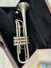 Vintage Frank Holton   Co  T602 Silver Plate Trumpet With Case