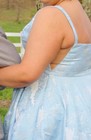 Sherri Hill Blue Jacquard Ball Gown A-line Plus 22 Sleeveless Scoop Neck