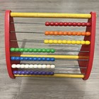 Vintage Playskool Abacus Wooden Bead Counting Math Toy Rainbow 60   s-70   s