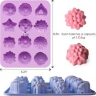 3 Pack Chocolate Flowers Silicone Molds 12 Cavity Candy Cake Molds For Baking